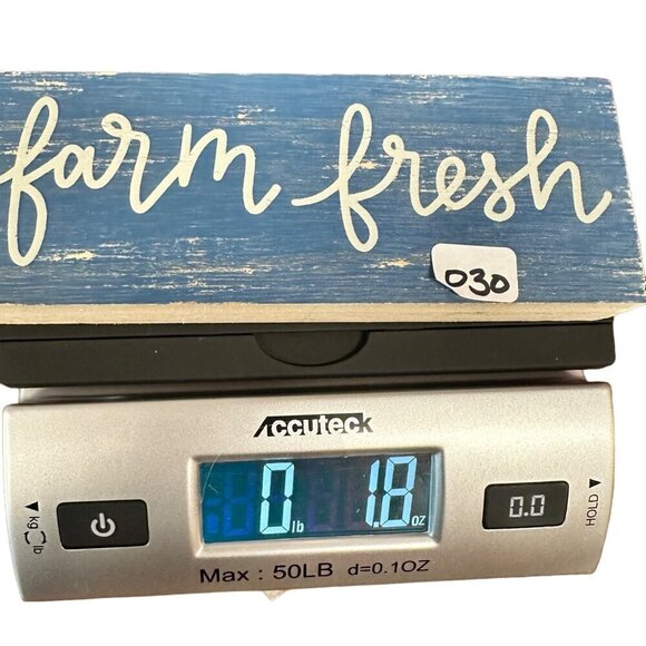 Wooden Block Sign Chalkboard Back Decor Rustic Farmhouse Tier Tray Display Blue - Picture 8 of 8